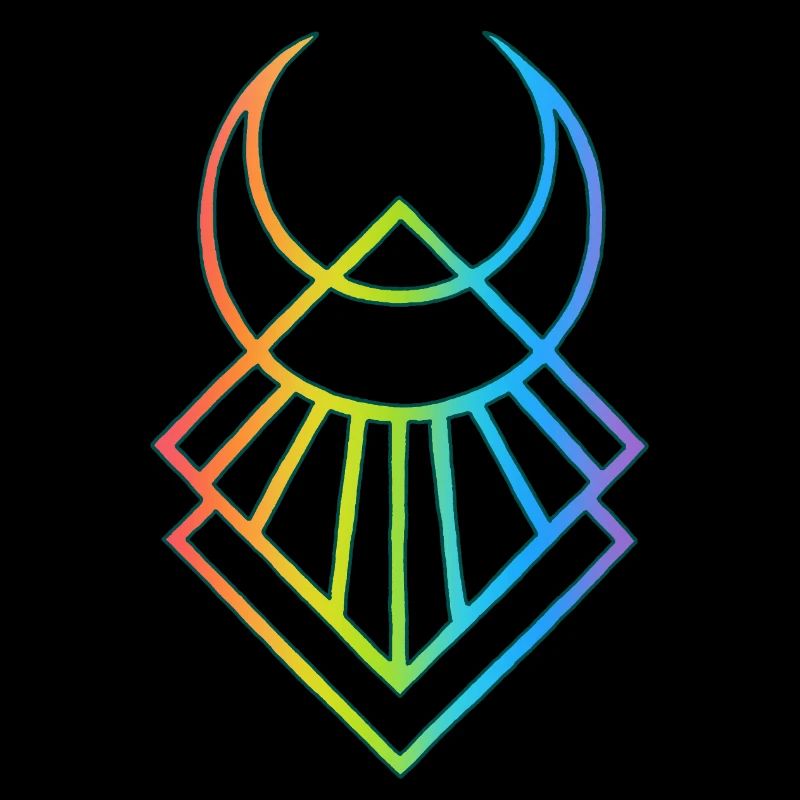 Symbole lunaire égyptien multicolore
