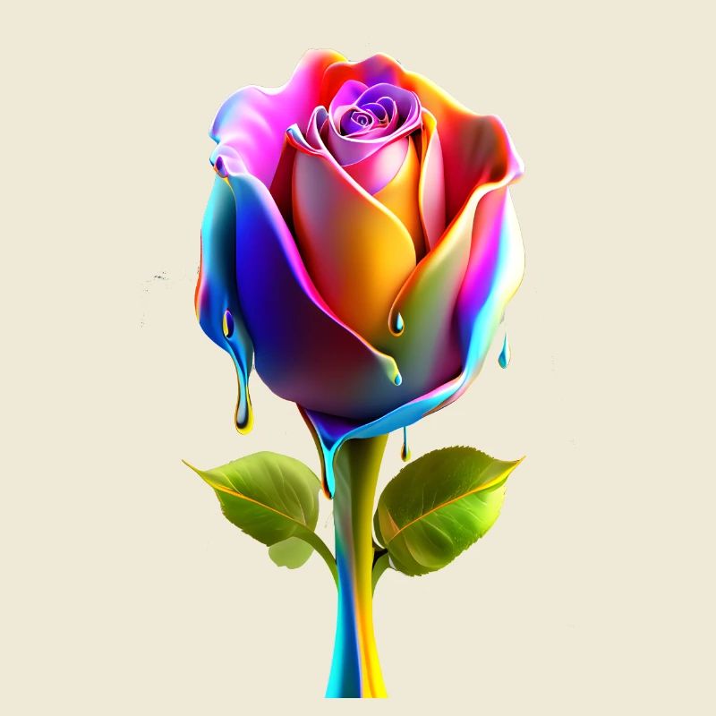 Eine Rose mit kräftig verlaufenden Farben 3D