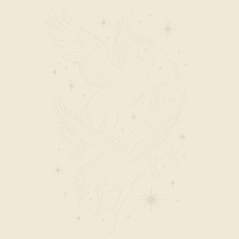 Two Celestial Pegasus Horses Between Stars