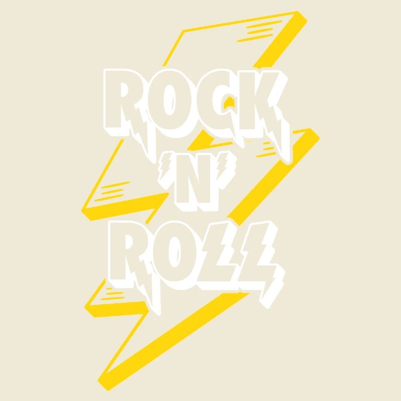 Rock'n'Roll Text Logo mit Blitz