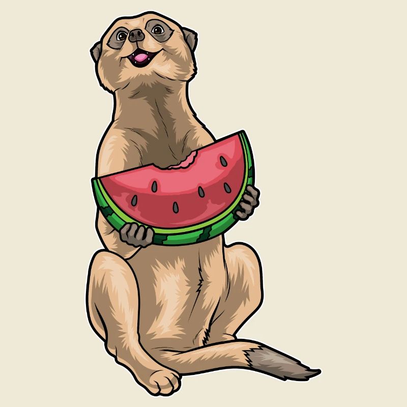 Erdmännchen Wassermelone