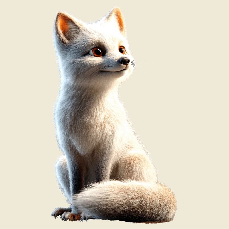 Polarfuchs Schneefuchs Eisfuchs Süßer Weißer Fuchs