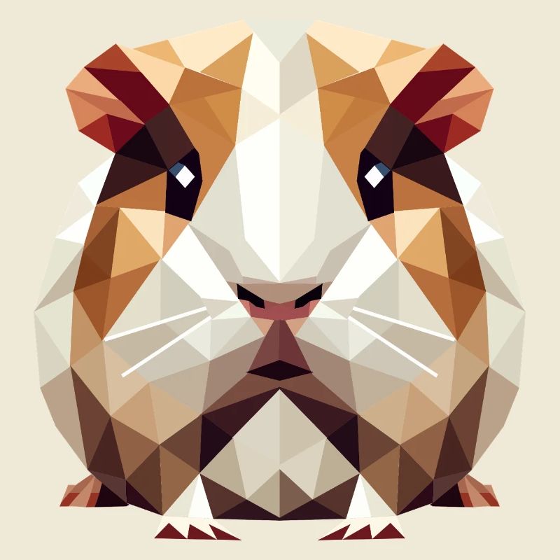 mignon cochon d’Inde dans le style low poly