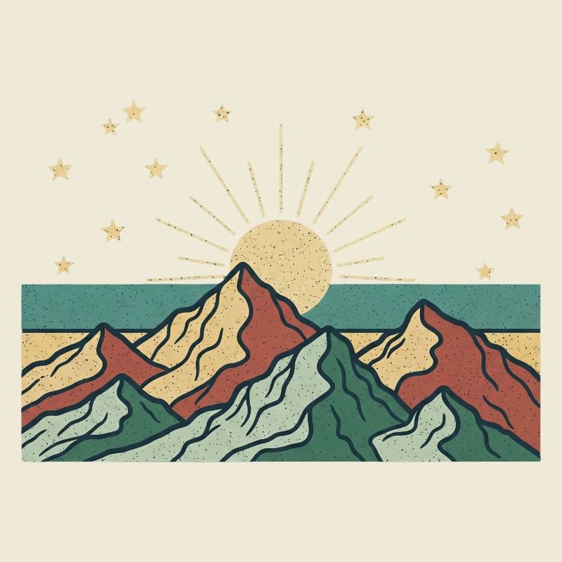 Berglandschaft mit Sonnenstrahlen