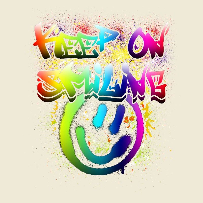 Conception de graffiti de visage heureux coloré