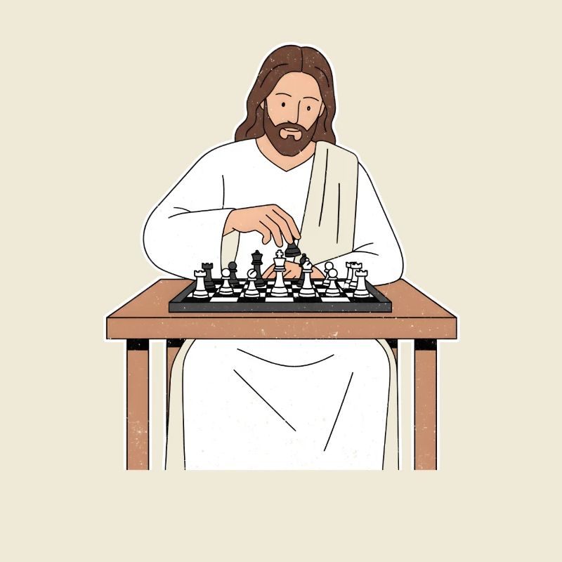 Saint Train aux échecs / Jesus Chess