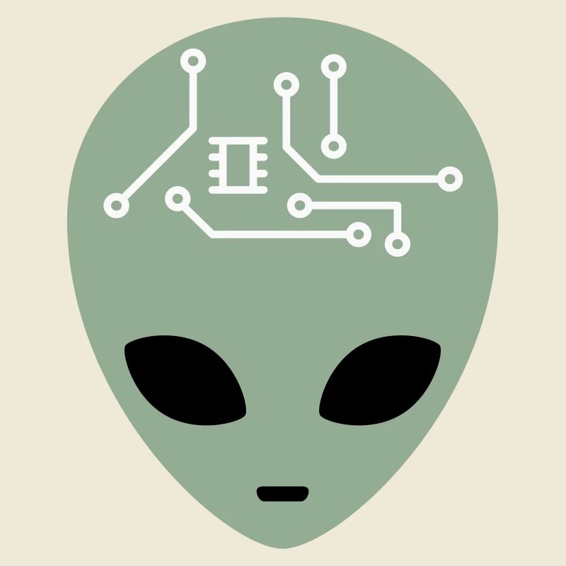 Alien Head avec circuits (trois couleurs)