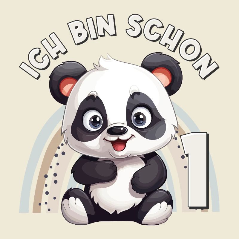 1. Geburtstag Panda Bär Regenbogen Süß Niedlich
