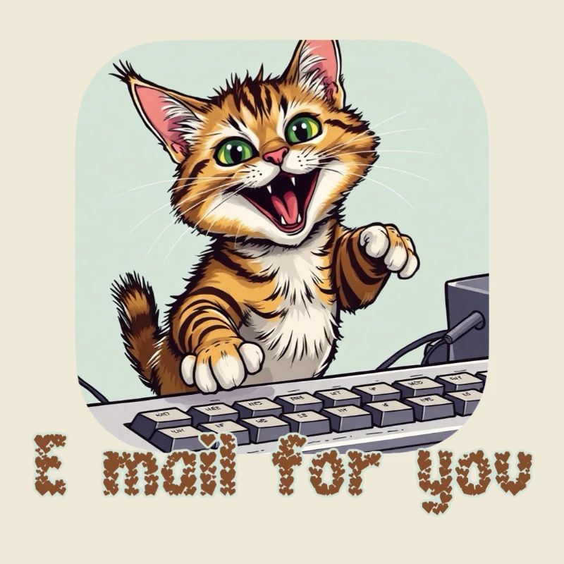 Composition du chat : chaton par courrier sur le PC