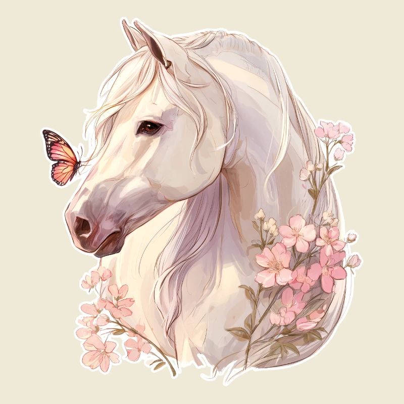 Cheval avec papillon
