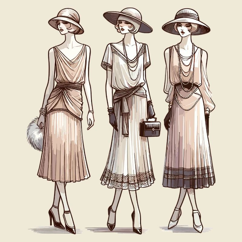Flapper 1920er Beige
