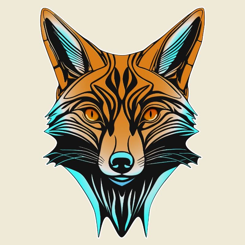 Neon Fox Head