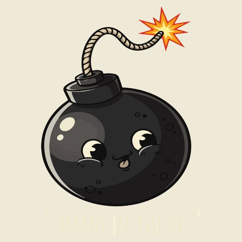 Kawaii Exploding Bomb Comic Design