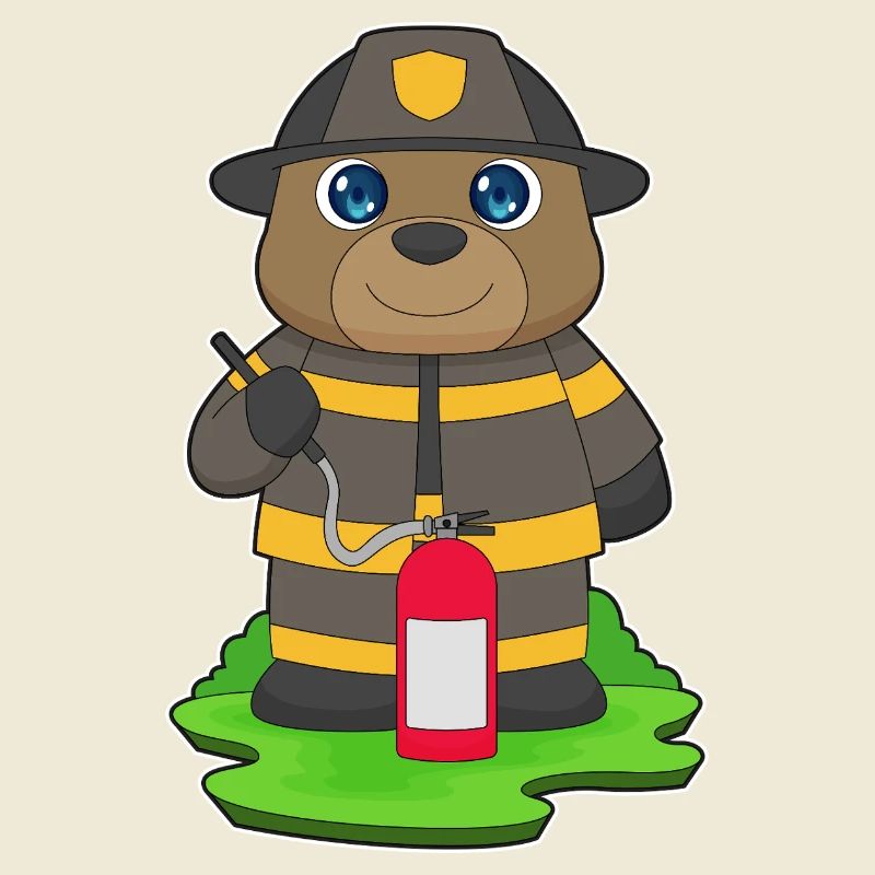 Bear Firefighter Fire Extinguisher Fire Brigade