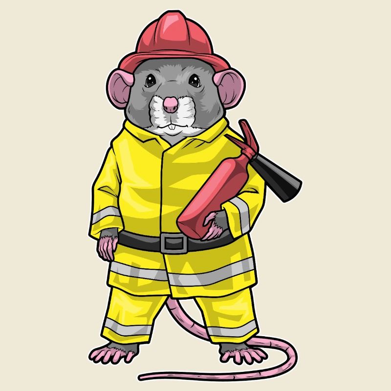 Rat Firefighter Fire Extinguisher Fire Brigade