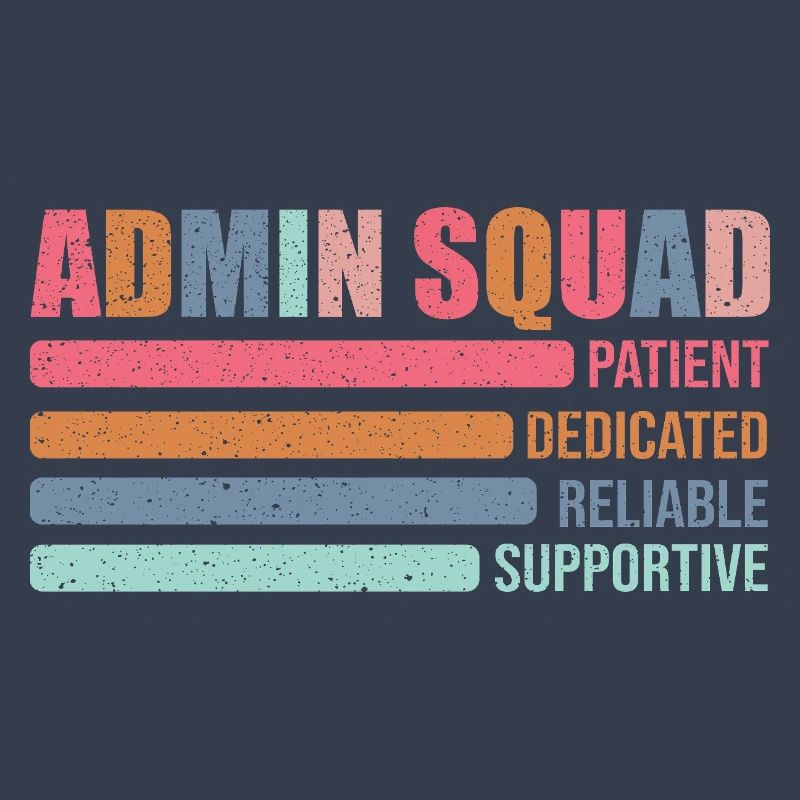 Admin Squad: Colored Retro Office Team Gift