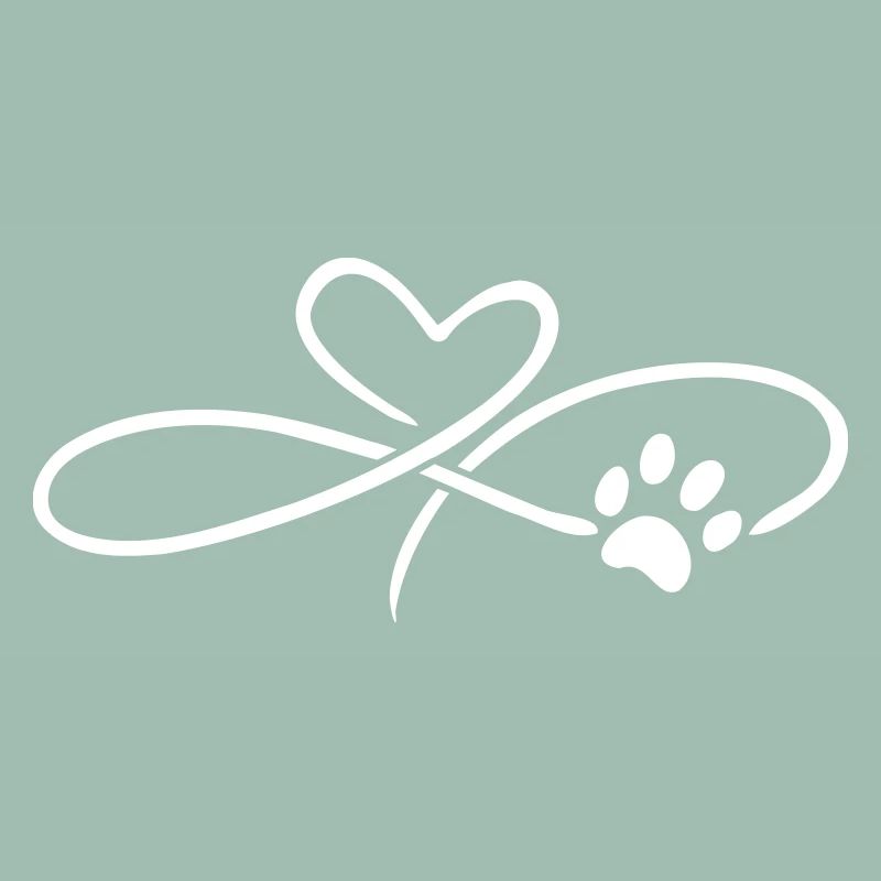 Infinity Herz mit Pfote Hund Katze
