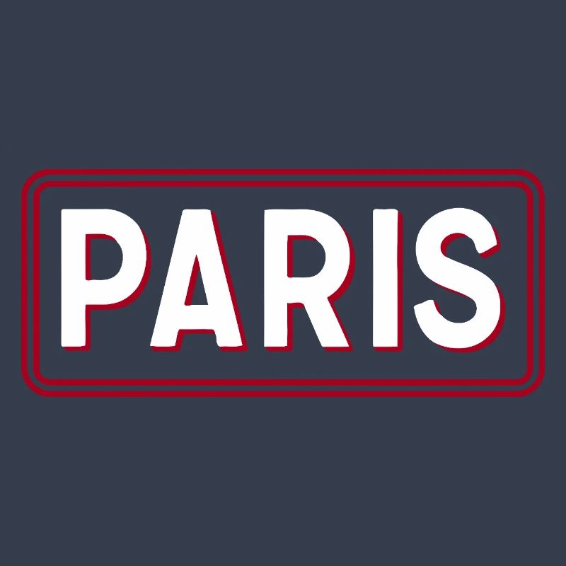 PARIS Retro 3D White and Red Typography
