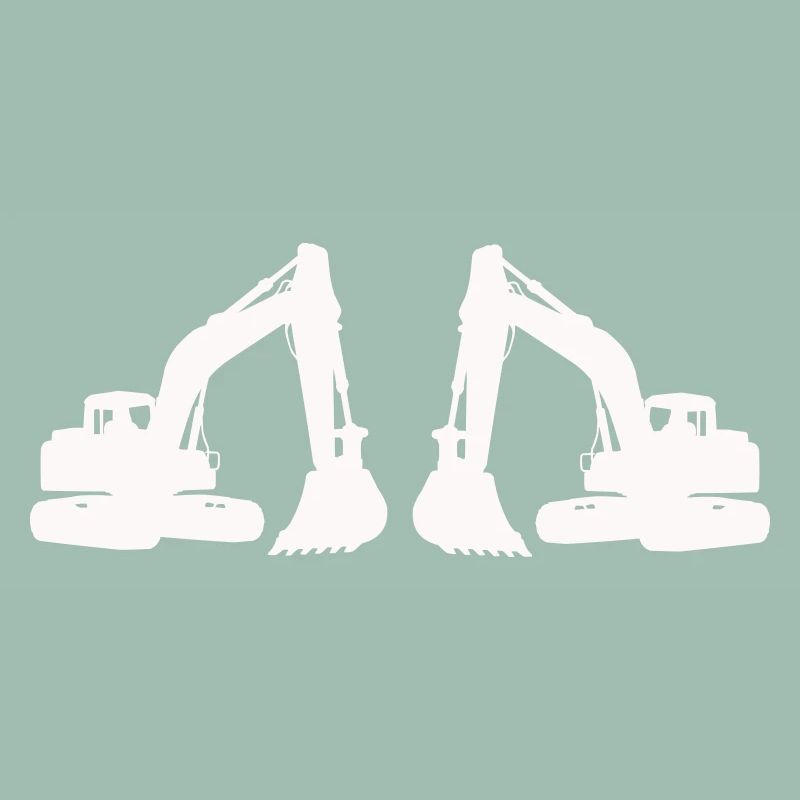 Doppel Bagger Silhouette