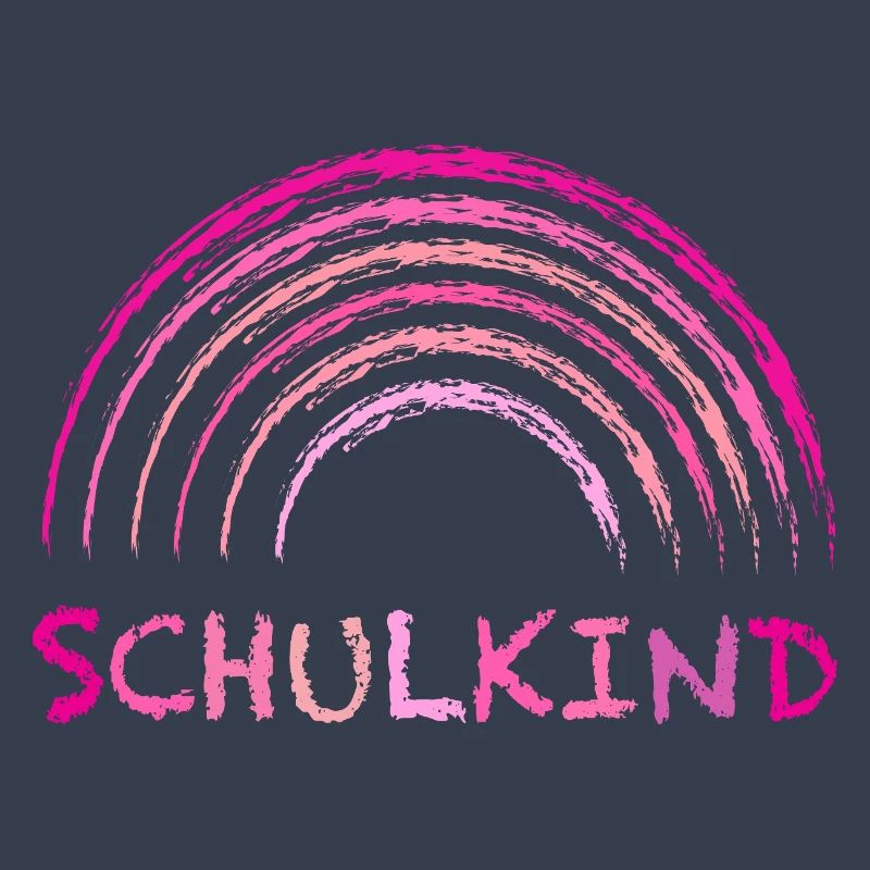 Schulkind Kreide Regenbogen pink zur Einschulung