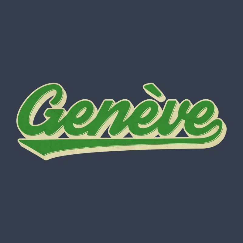 Genève Grün Retro Script