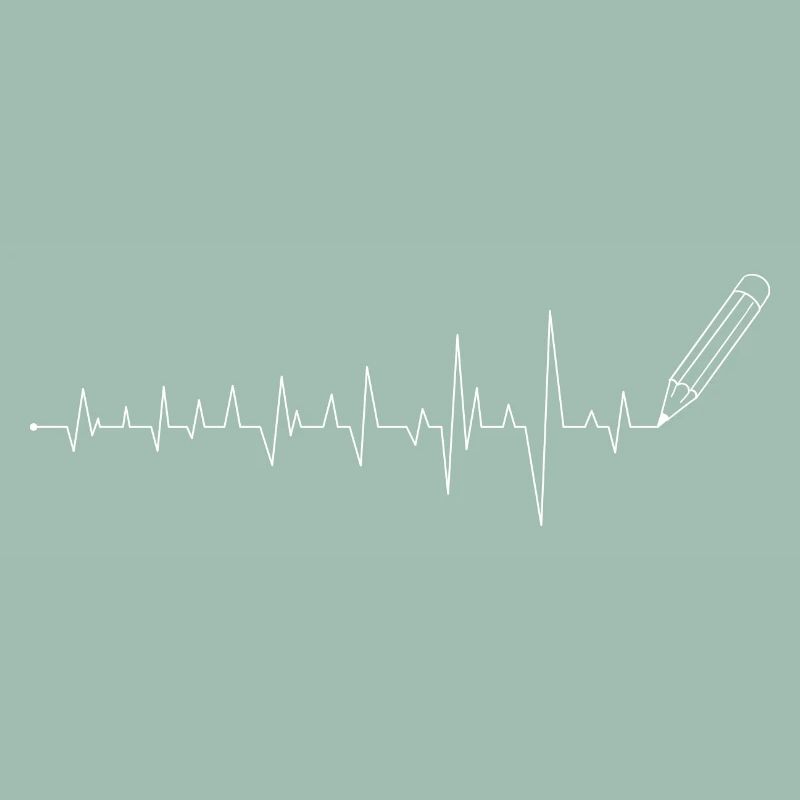 ECG Pencil Line Art