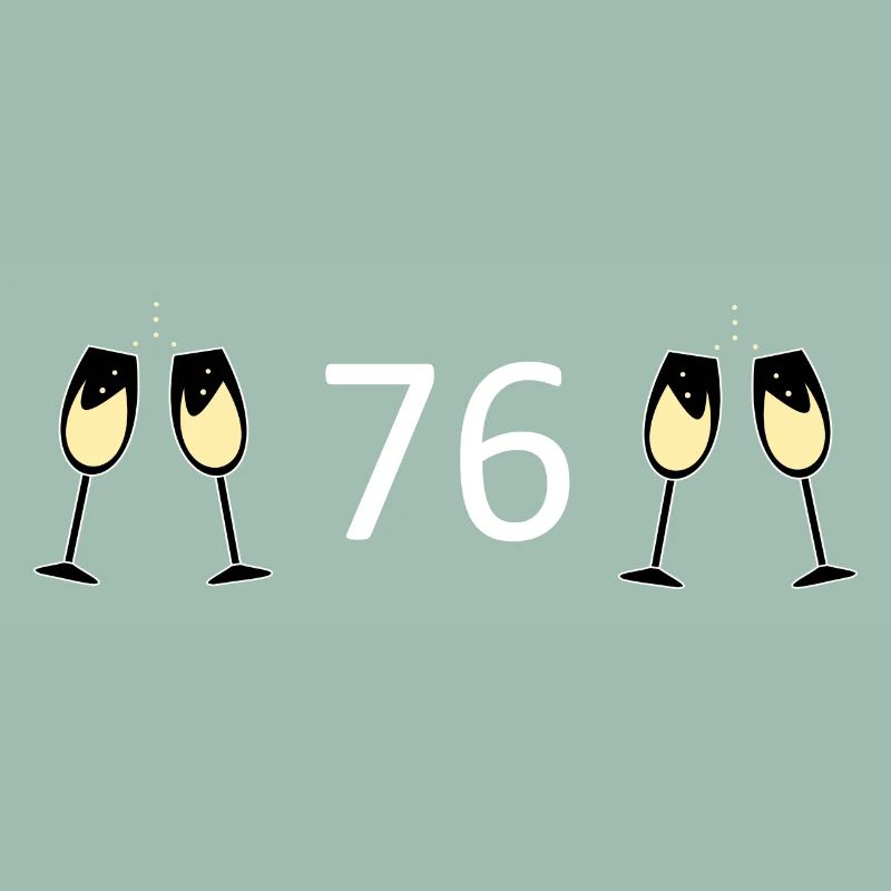 76e anniversaire 76 ans 76 Numéro 76 Blanc