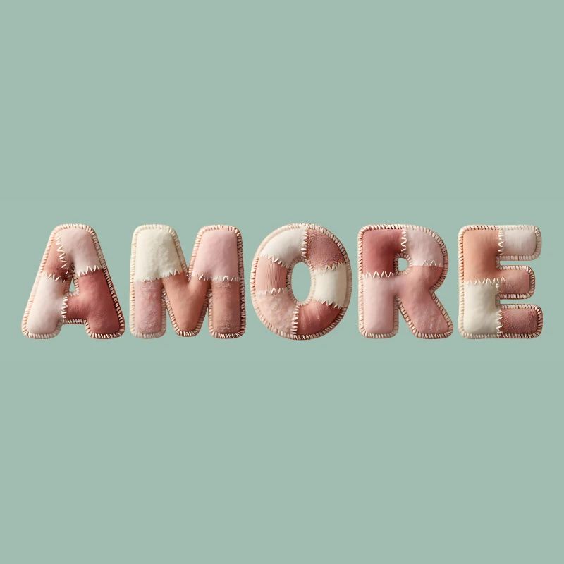 Cadeau patchwork en point peluche Amore