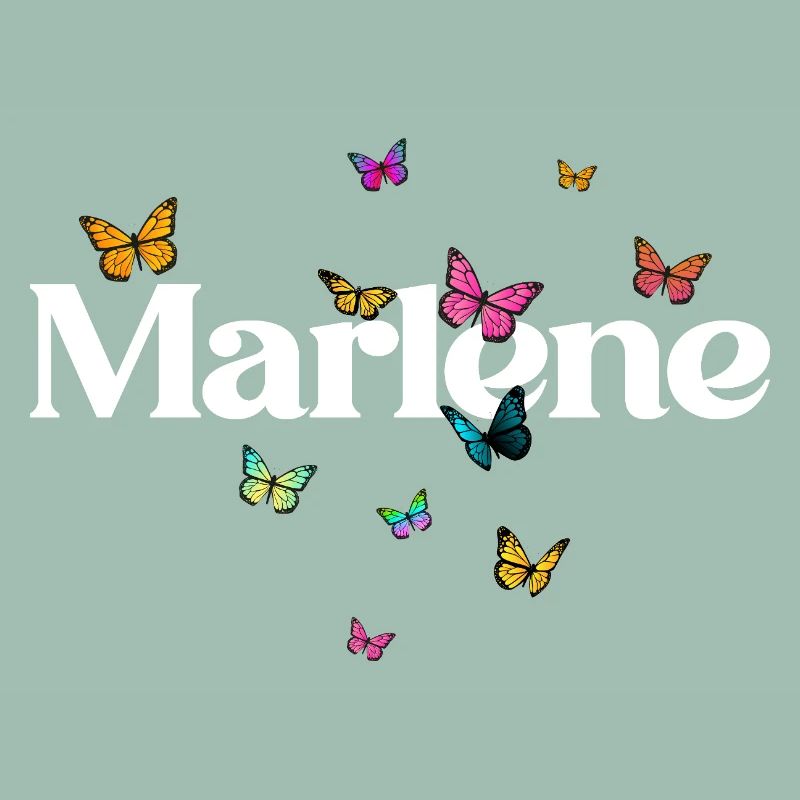 Schöner Mädchenname mit Schmetterlingen MARLENE