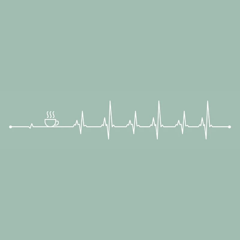 Coffee Pulse Herzschlag-Liniendesign