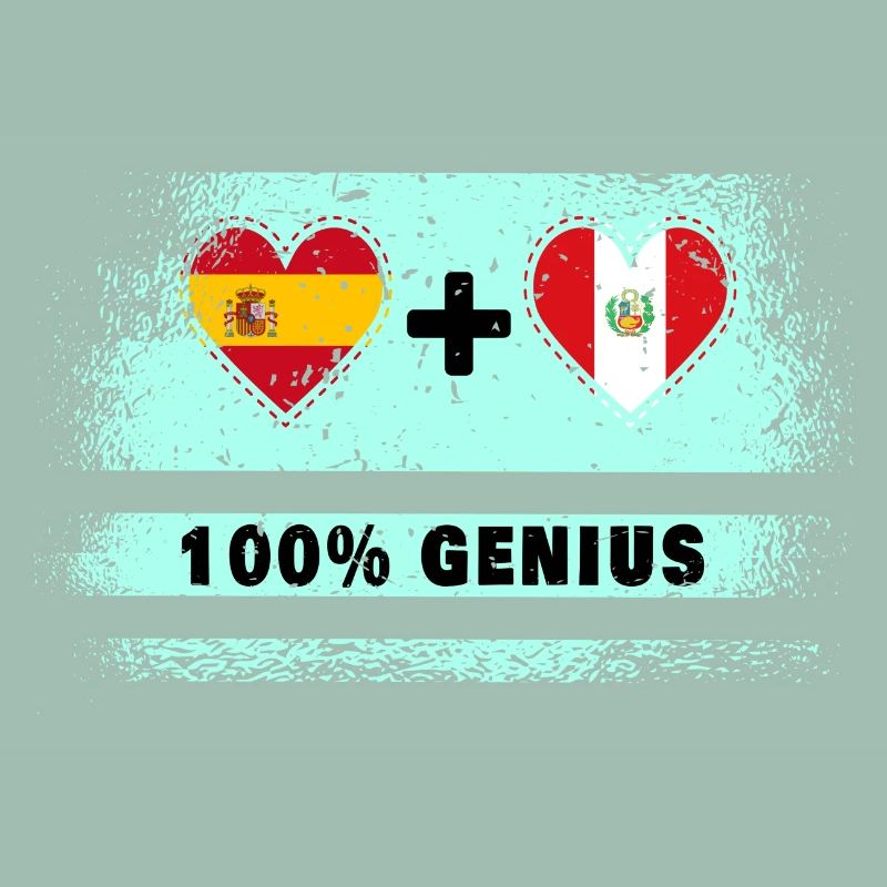 Spain and Peru flag 100% genius