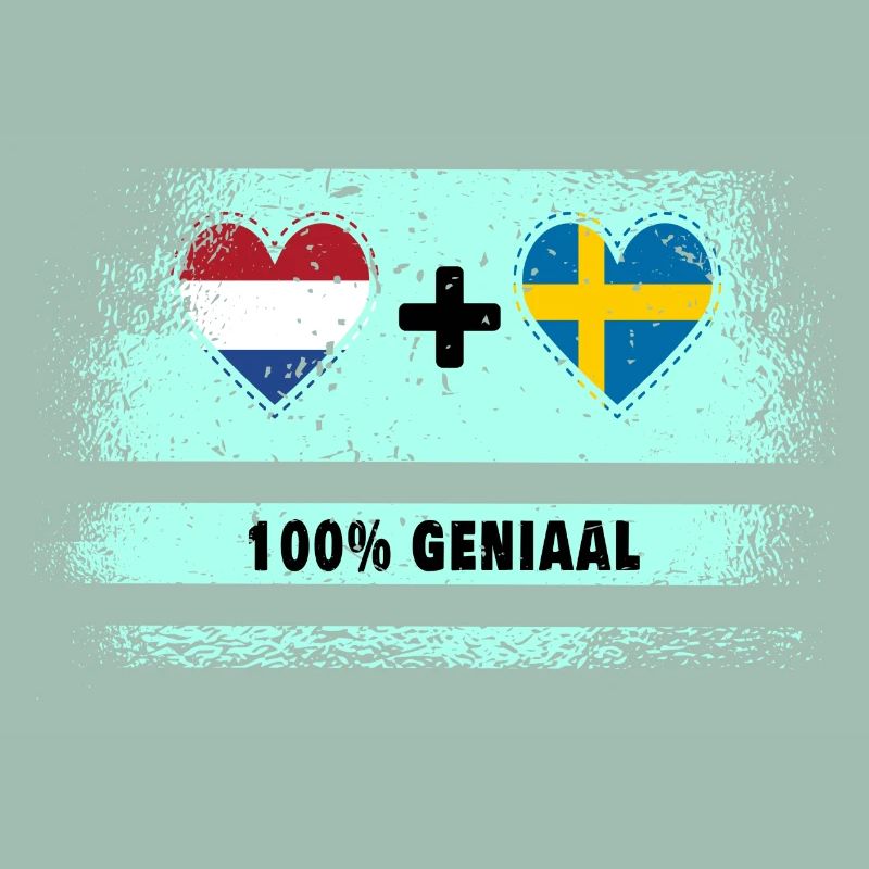 Drapeau 100% Genius de la Suède et des Pays-Bas