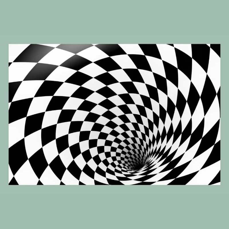 Hypnotische Schachbrettspirale
