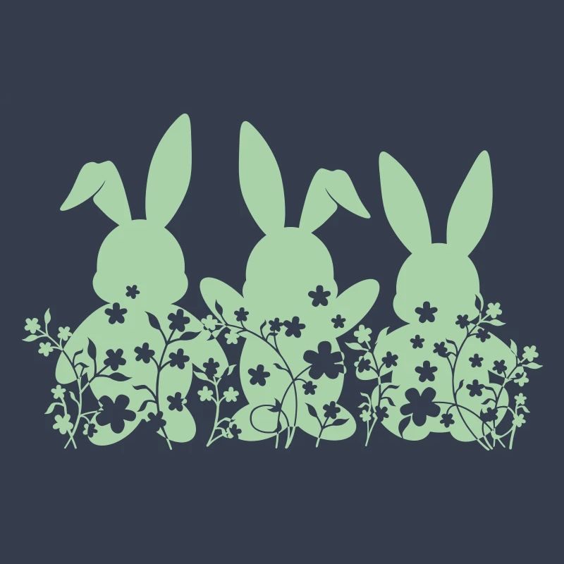 Bunnies Easter Flowers