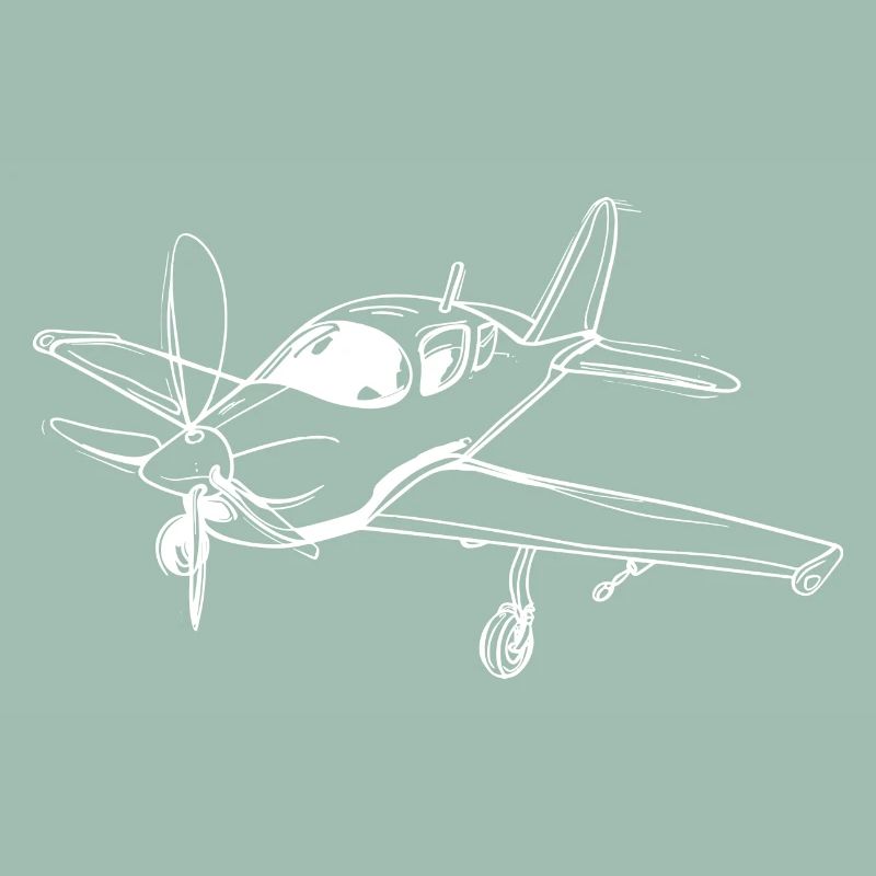 Propeller Plane Lineart