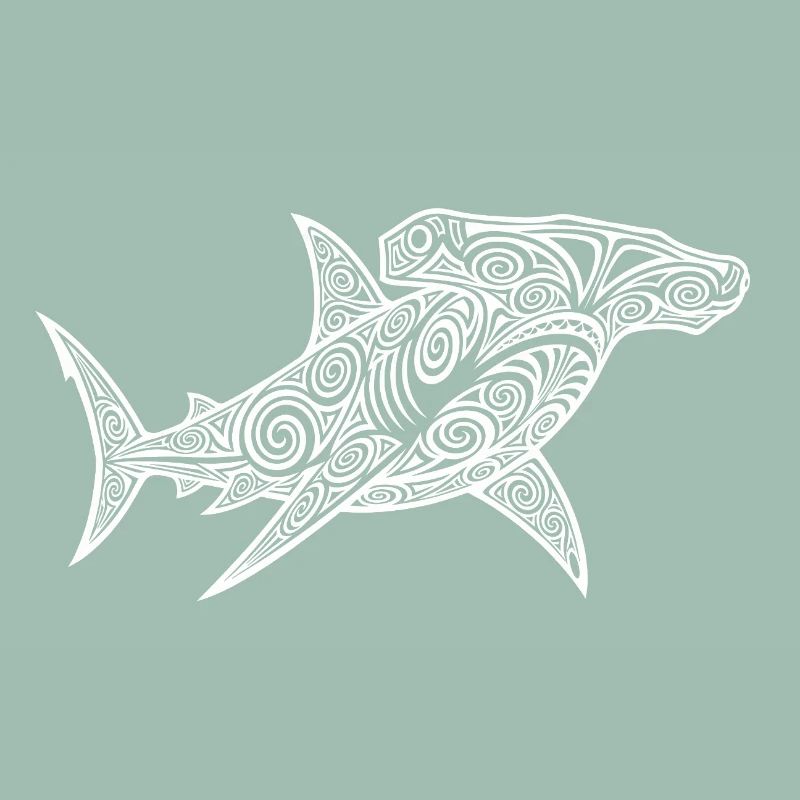 Conception de plongée maorie de requin-marteau