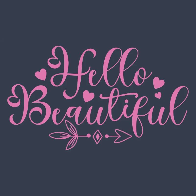 Hello Beautiful Script Hearts