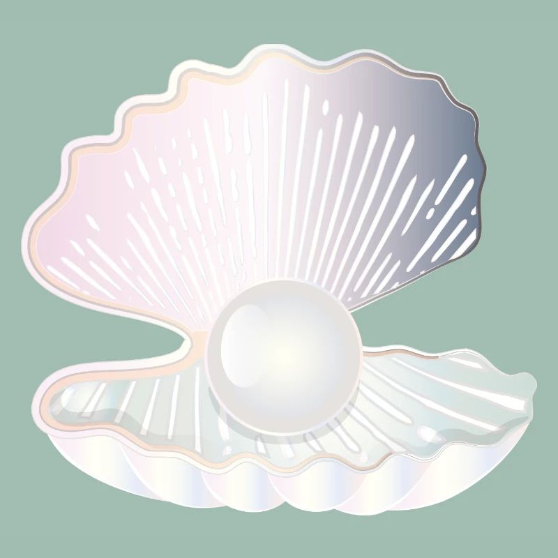 iridescent open shell with large pearl
