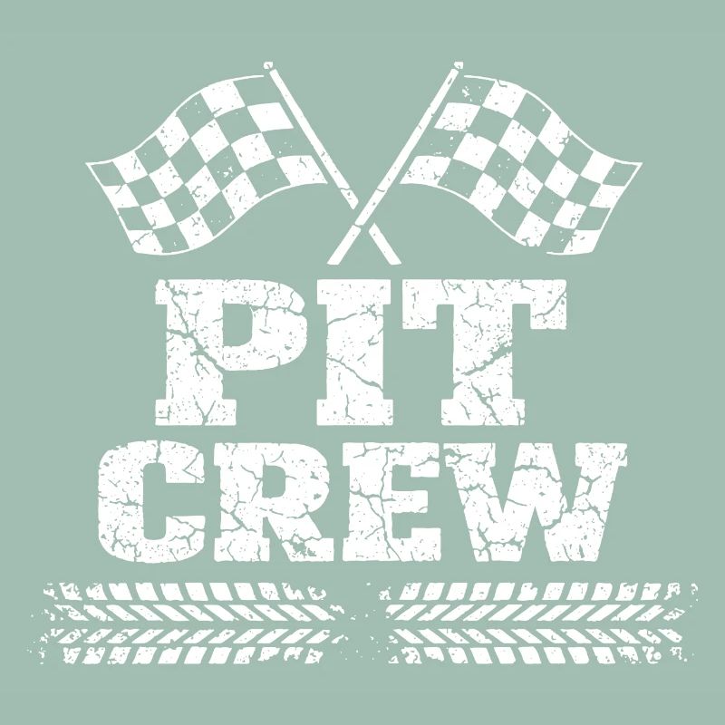 Pit Crew Équipe de Course Automobile Vintage