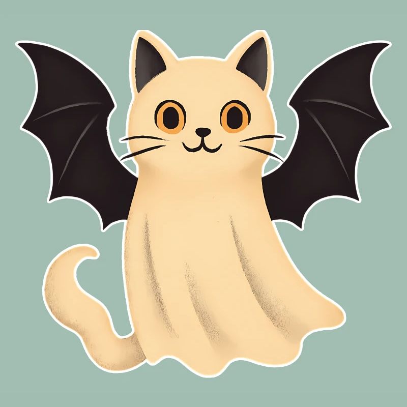 Cuddly cat with bat wings