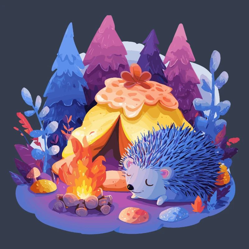 Schlafender Igel am Lagerfeuer