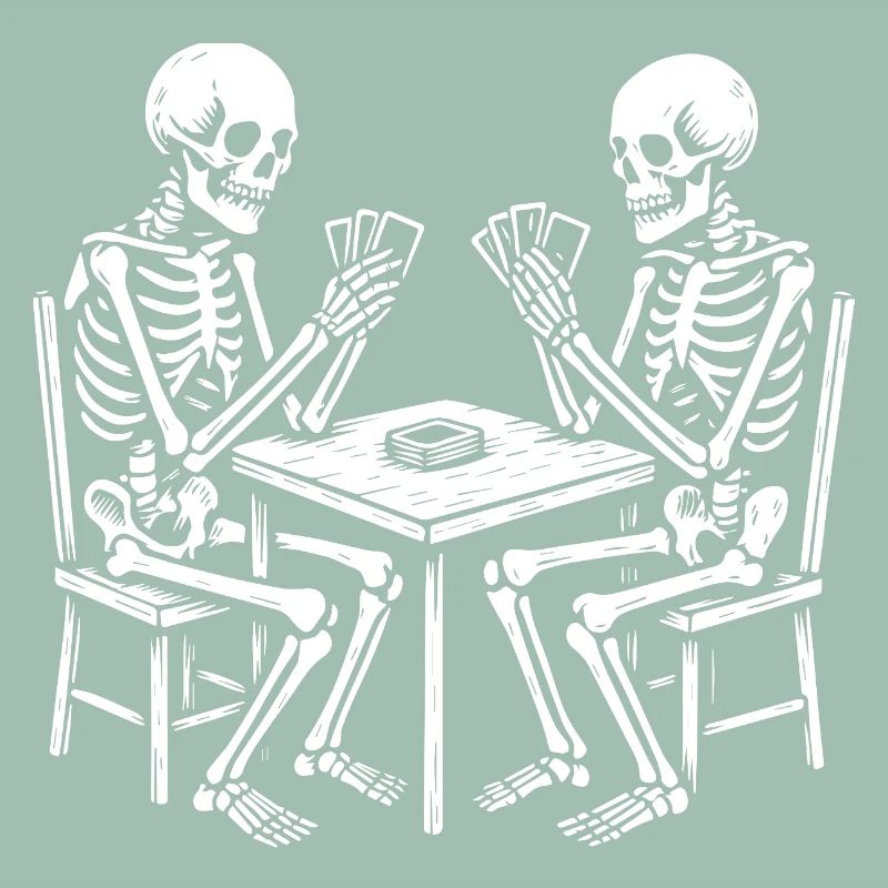Skeleton Card Game Print Design