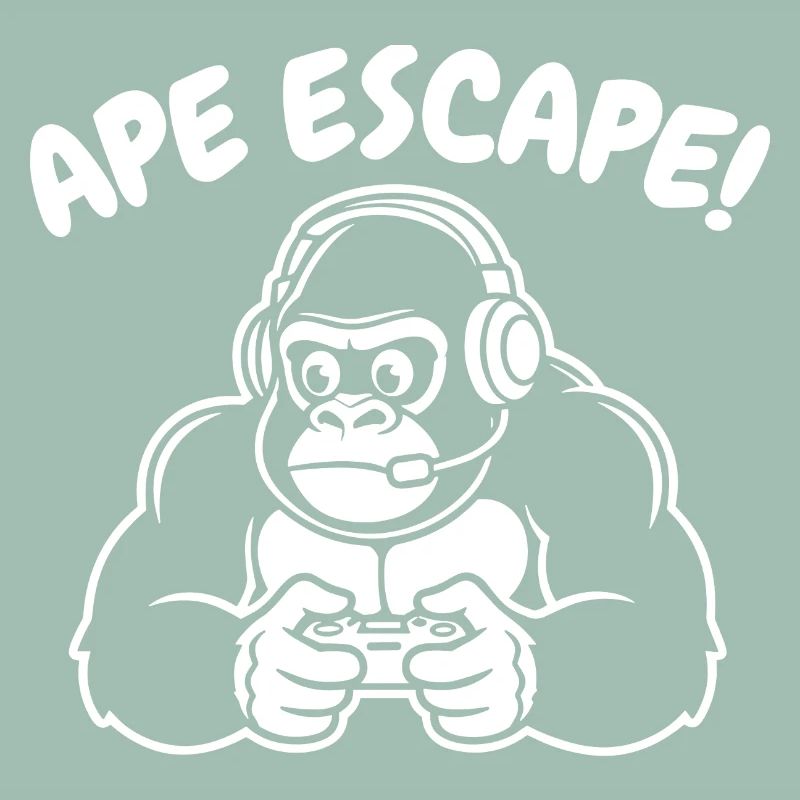 Monkey Gamer with Headset Controller