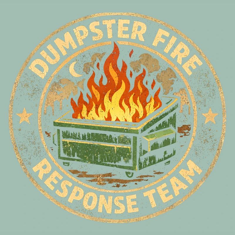 Garbage can fire response team Lustiger Müllgarbinnbra