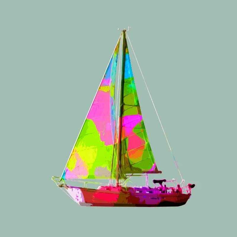 Buntes Segelboot