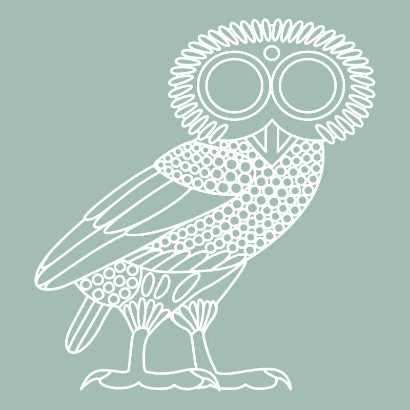 Eule der Athene [White Outline (nur Eule)]
