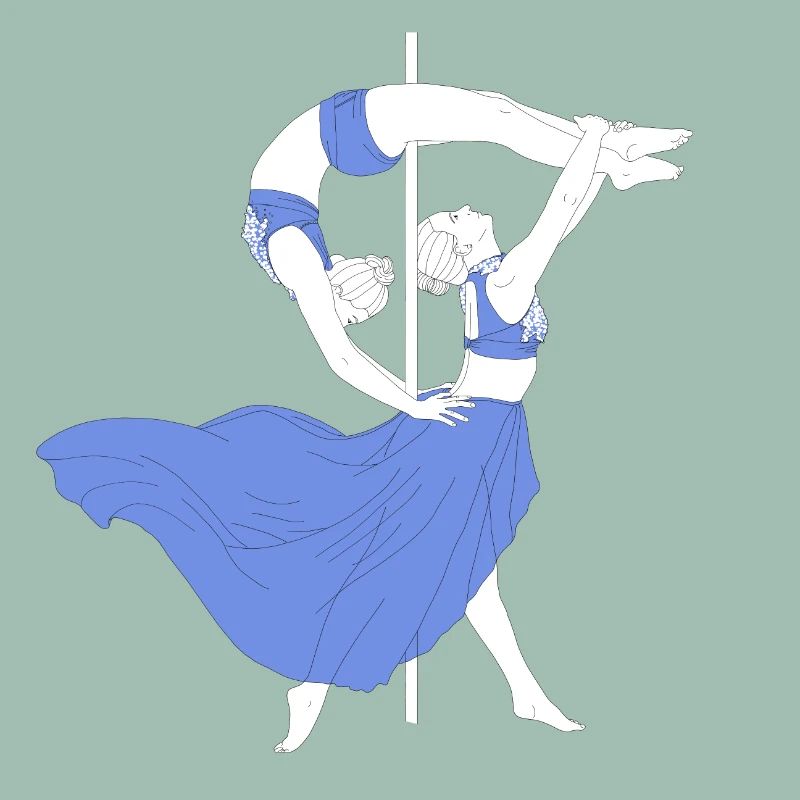 Pole Dance Blue Impression