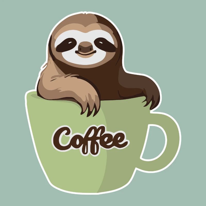 Faultier in einer Kaffeetasse