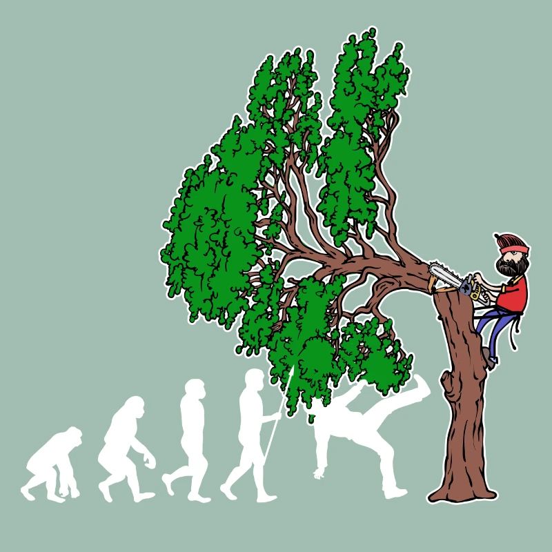 Tree Evolution Woodwork Lumberjack Tree Cutter