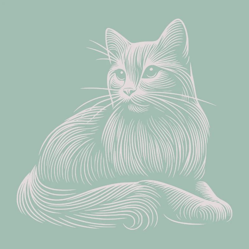 White Cat Patterns Light Strokes